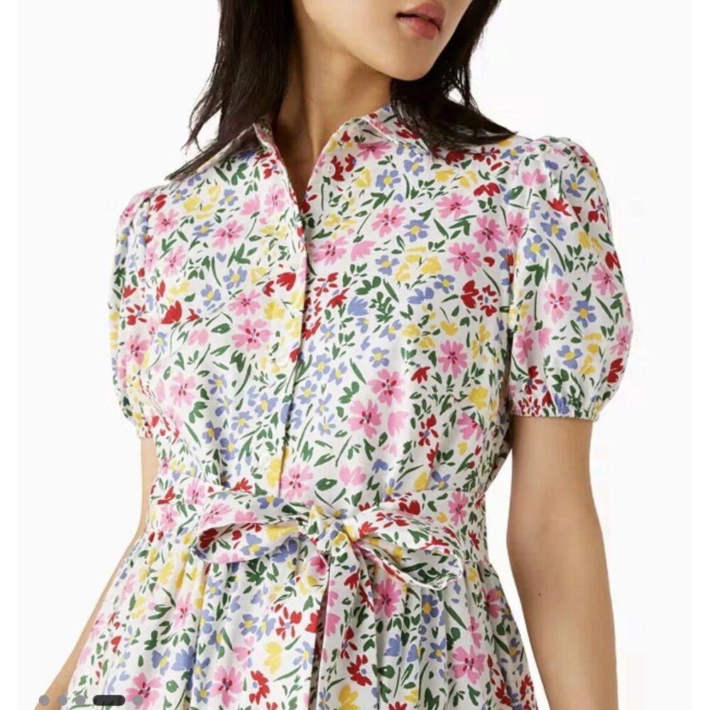 Kate Spade Shoreside Floral Shirtdress Womens Size Small